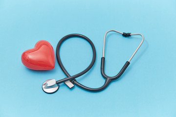  Red heart and stethoscope 