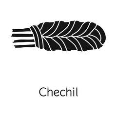 Vector design of chechil and cheese symbol. Graphic of chechil and meal stock symbol for web.