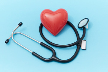  Red heart and stethoscope 