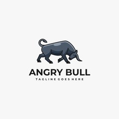 Awesome Vector Logo Illustration Bull