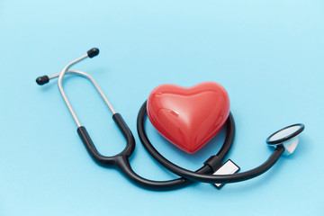  Red heart and stethoscope 