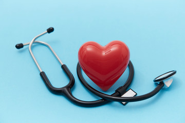  Red heart and stethoscope 