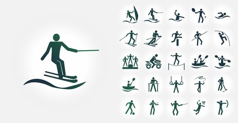 sport pictogram icon set with athletic icons