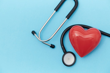  Red heart and stethoscope 
