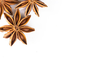 star anise on a white background