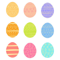 set of easter eggs isolated on white