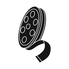Vector illustration of reel and movie icon. Web element of reel and film vector icon for stock.