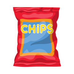 Vector design of chip and fluted sign. Graphic of chip and crunchy stock symbol for web.