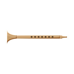Vector illustration of clarinet and trumpet symbol. Graphic of clarinet and wooden stock symbol for web.