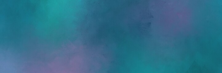 vintage abstract painted background with teal blue, slate gray and light sea green colors and space for text or image. can be used as horizontal header or banner orientation
