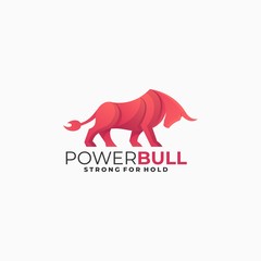 Vector Logo Illustration Bull Gradient Colorful