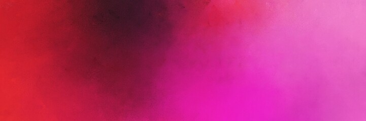 vintage abstract painted background with firebrick, neon fuchsia and very dark magenta colors and space for text or image. can be used as horizontal background texture
