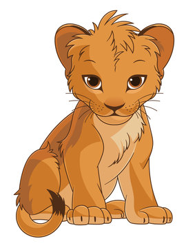 Cartoon lion cub Stock Vector | Adobe Stock