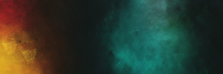 very dark blue, bronze and very dark green colored vintage abstract painted background with space for text or image. can be used as horizontal background texture