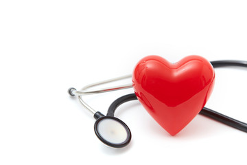  Red heart and stethoscope 
