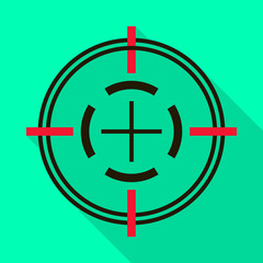 Obraz premium Sniper sight vector icon.Flat vector icon isolated on white background sniper sight.