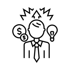 Profit growth line icon, concept sign, outline vector illustration, linear symbol.