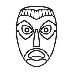 Tribal african mask vector icon.Outline vector icon isolated on white background tribal african mask.