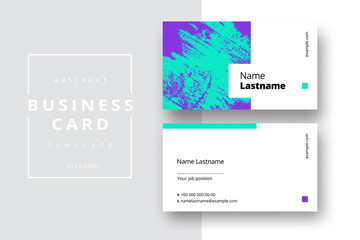 Trendy minimal abstract business card template. Modern corporate stationery id layout with geometric pattern. Vector fashion background design with information sample name text.