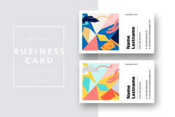 Trendy minimal abstract business card template. Modern corporate stationery id layout with geometric pattern. Vector fashion background design with information sample name text.