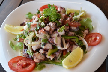 Very nice and tasty octopus salad, freshness guaranteed for a traditional mediterranean dish