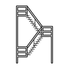 Metal staircase vector icon.Outline vector icon isolated on white background metal staircase.