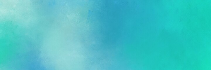 abstract painting background graphic with light sea green, sky blue and medium turquoise colors and space for text or image. can be used as header or banner