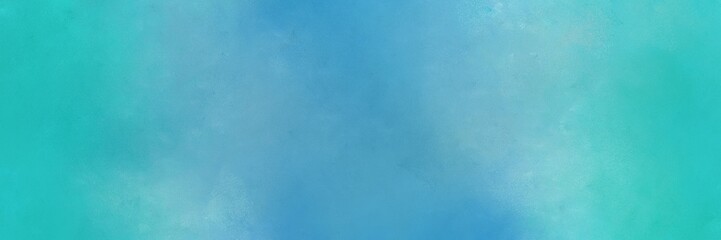 abstract painting background texture with medium turquoise, sky blue and light sea green colors and space for text or image. can be used as horizontal header or banner orientation