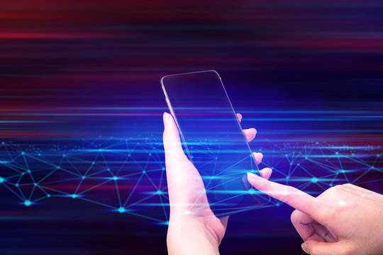 hand with ai data connect to social network for bitcoin money dollar online crypto currency trade business application concept, digital asset risk financial