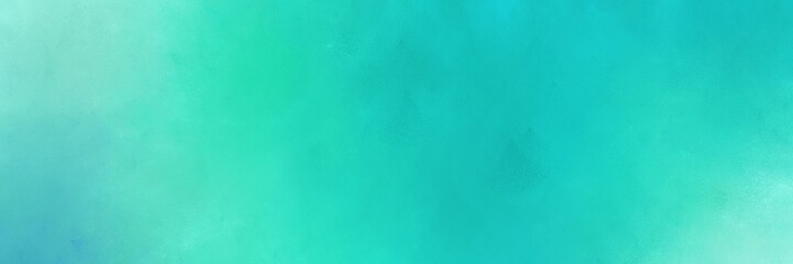 Fototapeta na wymiar light sea green and aqua marine colored vintage abstract painted background with space for text or image. can be used as header or banner