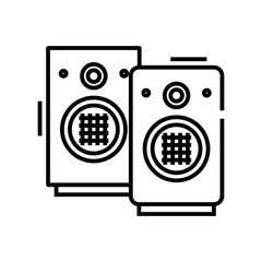 Music bass line icon, concept sign, outline vector illustration, linear symbol.