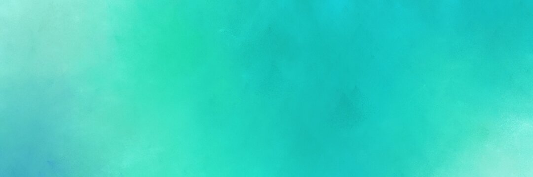 light sea green and aqua marine colored vintage abstract painted background with space for text or image. can be used as header or banner