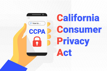 CCPA - California Consumer Privacy Act. vector background. Consumer protection for residents of California, United States. USA data security.