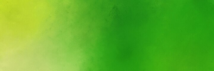 abstract painting background graphic with yellow green, forest green and moderate green colors and space for text or image. can be used as header or banner