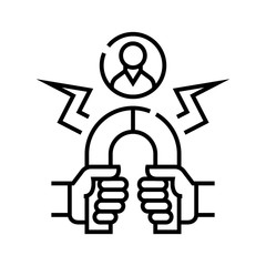 Magnet line icon, concept sign, outline vector illustration, linear symbol.