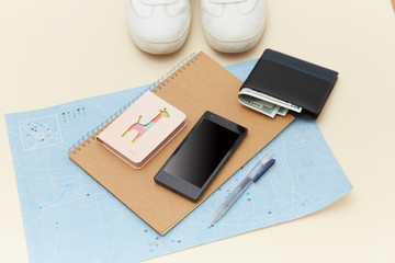 Travel supplies on the map