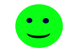 Green smiley smiling, cut out, face