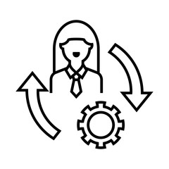 Setting support line icon, concept sign, outline vector illustration, linear symbol.