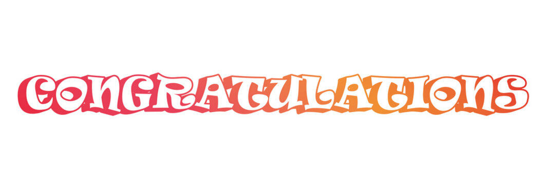congratulations colorful 3d font style, vector background