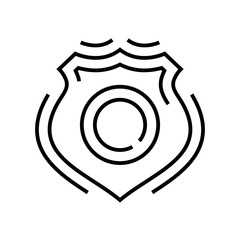 Obraz premium Police badge line icon, concept sign, outline vector illustration, linear symbol.