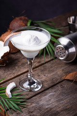 Coconut Margarita cocktail with ice cream