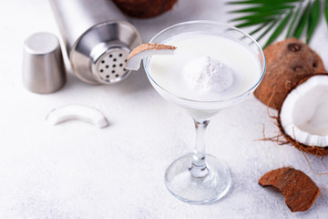 Obraz na płótnie Canvas Coconut Margarita cocktail with ice cream