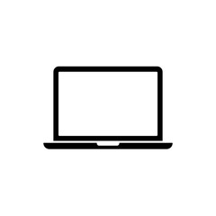 Laptop black icon isolated on white background. Computer symbol for your web site design, logo, and more.