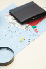 Travel supplies on the map