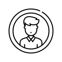 Profile employee line icon, concept sign, outline vector illustration, linear symbol.