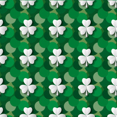 Clover on a background of green brushstrokes. EPS10