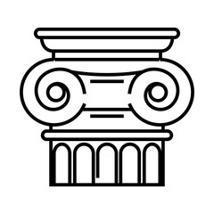 Ionic orden line icon, concept sign, outline vector illustration, linear symbol.