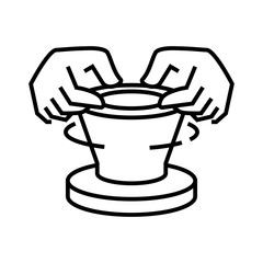 Pottery art line icon, concept sign, outline vector illustration, linear symbol.