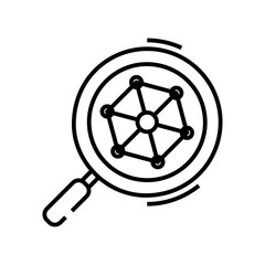 Search interactions line icon, concept sign, outline vector illustration, linear symbol.