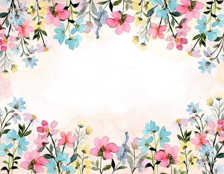 wild floral watercolor abstract background